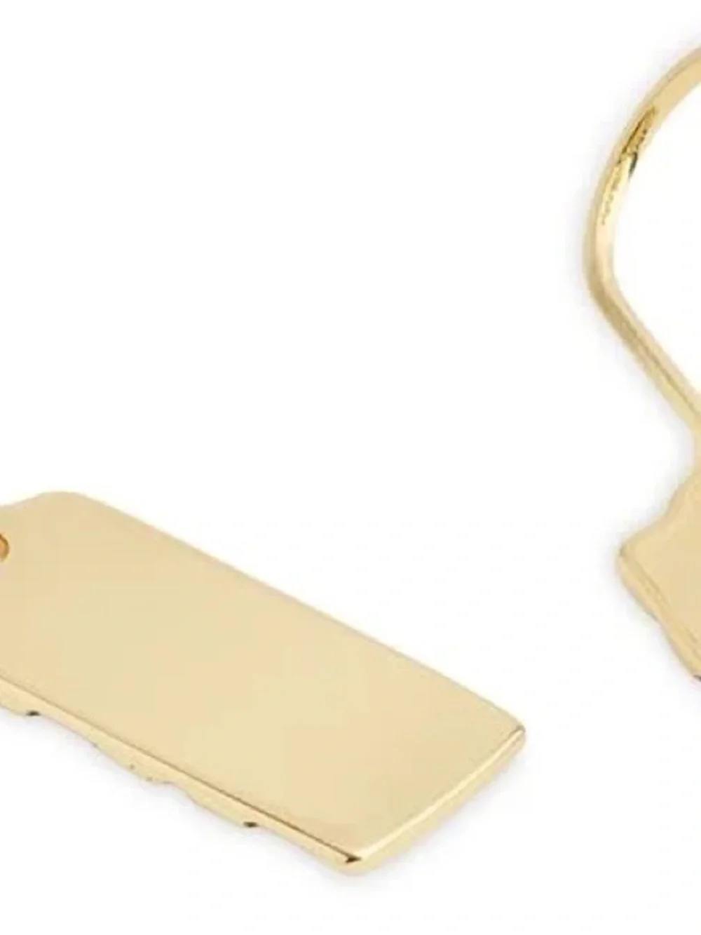 Coach Gold-Tone Signature Rectangle Drop Earrings